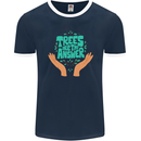 Climate Change Trees Are the Answer Mens Ringer T-Shirt FotL Navy Blue/White