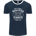 A Qualified Telemarketer Looks Like Mens Ringer T-Shirt FotL Navy Blue/White