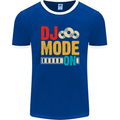 DJ Mode On DJing Music Mens Ringer T-Shirt FotL Royal Blue/White