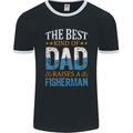 Father's Day Fishing Dad & Son Fisherman Mens Ringer T-Shirt FotL Black/White