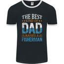 Father's Day Fishing Dad & Son Fisherman Mens Ringer T-Shirt FotL Black/White