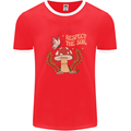 Respect the Soil Frog Climate Change Hippy Mens Ringer T-Shirt FotL Red/White