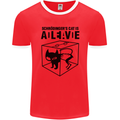 Schrodinger's Cat Science Geek Nerd Mens Ringer T-Shirt FotL Red/White