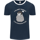 Im Not Short Im Penguine Size Funny Mens Ringer T-Shirt FotL Navy Blue/White
