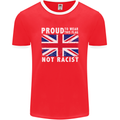 Proud to Wear Flag Not Racist Union Jack Mens Ringer T-Shirt FotL Red/White