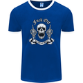 Fook Off My Life Rules Skull Finger Flip Mens Ringer T-Shirt FotL Royal Blue/White