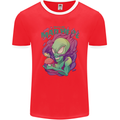 All Mad Here Alien Magic Mushrooms Mens Ringer T-Shirt FotL Red/White