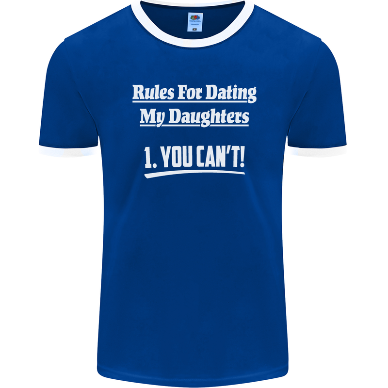 Rules for Dating My Daughters Father's Day Mens Ringer T-Shirt FotL Royal Blue/White