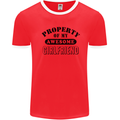 Property of My Awesome Girlfriend Funny Mens White Ringer T-Shirt Red/White