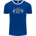 Eat Sleep Train Repeat Gym Training Top Mens Ringer T-Shirt FotL Royal Blue/White