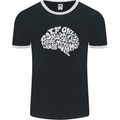 Common Sense Brain Funny Sarcasm Slogan Mens Ringer T-Shirt FotL Black/White