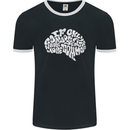 Common Sense Brain Funny Sarcasm Slogan Mens Ringer T-Shirt FotL Black/White
