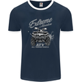 ATV All Terrain Vehicle 4X4 Quad Bike Mens Ringer T-Shirt FotL Navy Blue/White