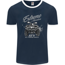 ATV All Terrain Vehicle 4X4 Quad Bike Mens Ringer T-Shirt FotL Navy Blue/White