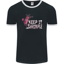 Keep It Shrimple Funny Shrimp Prawns Mens Ringer T-Shirt FotL Black/White