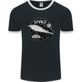 Space Trip Rocket Ship Astronaut Mens Ringer T-Shirt FotL Black/White