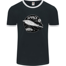 Space Trip Rocket Ship Astronaut Mens Ringer T-Shirt FotL Black/White