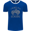 I'm Not Old I'm a Classic Motorcycle Biker Mens Ringer T-Shirt FotL Royal Blue/White