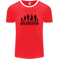 Dad Evolution Fathers Day Mens Ringer T-Shirt FotL Red/White