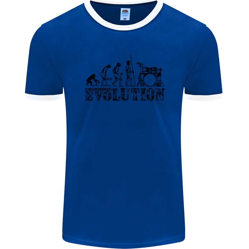 Evolution of Drums Mens Ringer T-Shirt FotL Royal Blue/White