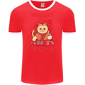 Funny Sushi Cat Food Fish Chef Japan Mens Ringer T-Shirt FotL Red/White