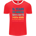 16th Birthday 16 Year Old Mens Ringer T-Shirt FotL Red/White