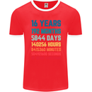 16th Birthday 16 Year Old Mens Ringer T-Shirt FotL Red/White