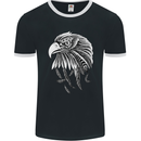Eagle Bird of Prey Ornithology Mens Ringer T-Shirt FotL Black/White