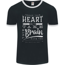Take Your Heart With You Slogan Mens Ringer T-Shirt FotL Black/White