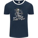 Out of Toilet Paper Funny Halloween Mummy Mens Ringer T-Shirt FotL Navy Blue/White