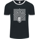 Zebra LSD Magic Mushrooms Hallucinogenic Mens Ringer T-Shirt FotL Black/White