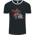 Eat Sleep Ride Motocross Dirt Bike MotoX Mens Ringer T-Shirt FotL Black/White