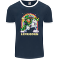 Lepricorn Funny St Patricks Day Leprechaun Mens Ringer T-Shirt FotL Navy Blue/White