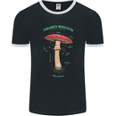 Mushroom Anatomy Magic LSD Mens Ringer T-Shirt FotL Black/White