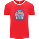 Tested Positive for Tired Teddy Bear Sleeping Mens Ringer T-Shirt FotL Red/White