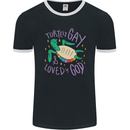 LGBT Turtle Loved By God Gay Pride Mens Ringer T-Shirt FotL Black/White