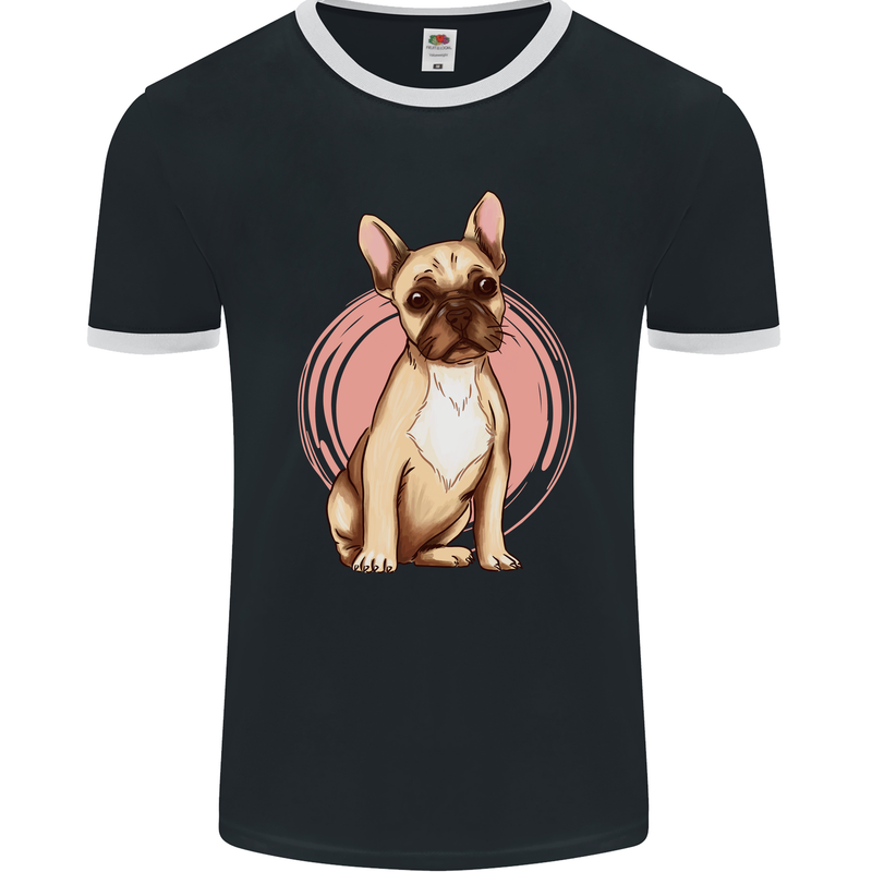 French Bulldog Mens Ringer T-Shirt FotL Black/White