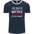 I Don't Mean to Be but I'm a Rower Rowing Mens Ringer T-Shirt FotL Navy Blue/White