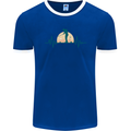 Golf Heartbeat Pulse Mens Ringer T-Shirt FotL Royal Blue/White