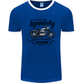 Legendary Motorcycles Biker Cafe Racer Mens White Ringer T-Shirt Royal Blue/White