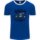 Legendary Motorcycles Biker Cafe Racer Mens White Ringer T-Shirt Royal Blue/White