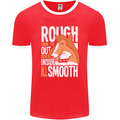 Rough Collie Inside All Smooth Funny Mens Ringer T-Shirt FotL Red/White