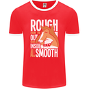 Rough Collie Inside All Smooth Funny Mens Ringer T-Shirt FotL Red/White