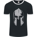 Gym Spartan Helmet Bodybuilding Fitness Mens Ringer T-Shirt FotL Black/White