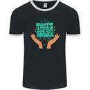 Climate Change Trees Are the Answer Mens Ringer T-Shirt FotL Black/White