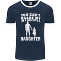 Dad With a Daughter Funny Fathers Day Mens Ringer T-Shirt FotL Navy Blue/White