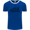 Evolution of a Cricketer Cricket Funny Mens Ringer T-Shirt FotL Royal Blue/White