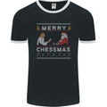 Merry Chessmass Funny Chess Player Mens Ringer T-Shirt FotL Black/White