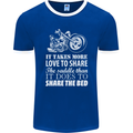 Share the Saddle Motorcycle Motorbike Biker Mens Ringer T-Shirt FotL Royal Blue/White