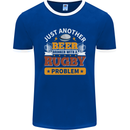 Beer Drinker With Rugby Problem Mens Ringer T-Shirt FotL Royal Blue/White